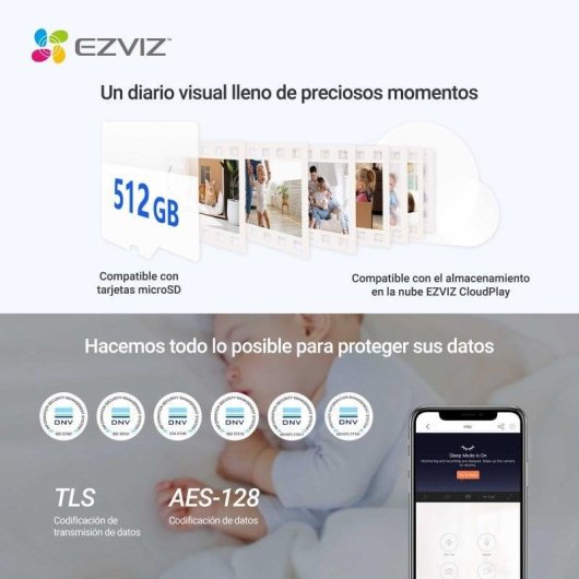 Cámara IP EZVIZ H6c Pro 2K 2304x1296 Auto-seguimiento visión nocturna WiFi Ethernet