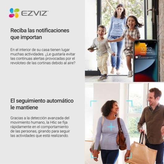 Cámara IP EZVIZ H6c Pro 2K 2304x1296 Auto-seguimiento visión nocturna WiFi Ethernet