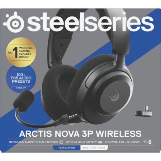 Auriculares SteelSeries inalámbricos Bluetooth 5.3 con micrófono extraíble y cancelación de ruido negros