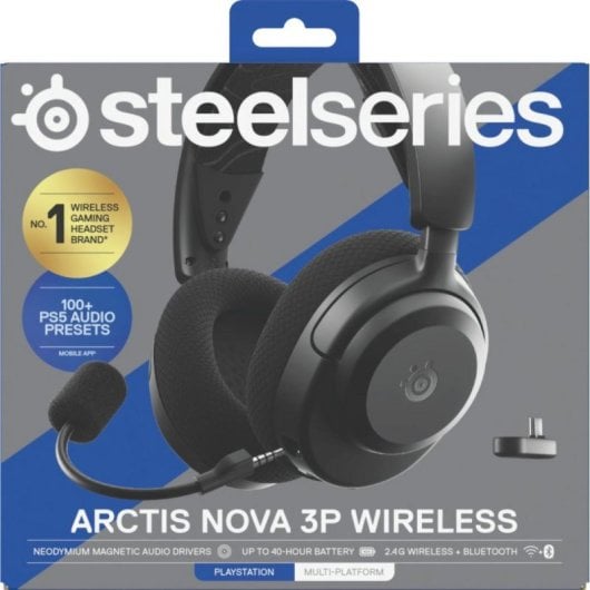 Auriculares SteelSeries inalámbricos Bluetooth 5.3 con micrófono extraíble y cancelación de ruido negros