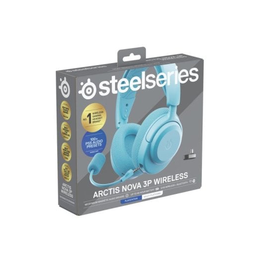 Auriculares Steelseries Arctis Nova 3P Inalámbricos con Micrófono, Color Aguamarina