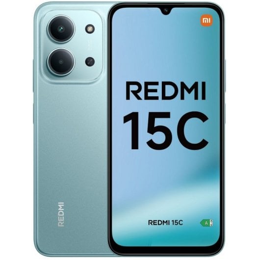 Smartphone Xiaomi Redmi 15C 4GB 128GB 6.9" 120Hz Batteria 6000mAh Ricarica rapida 33W Verde menta