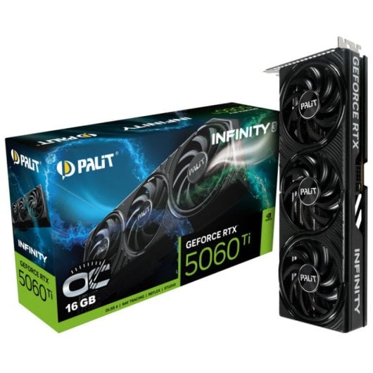 Tarjeta Gráfica Palit GeForce RTX 5060 Ti Infinity 3 OC GDDR7 triple ventilador Reflex 2 RTX AI DLSS4