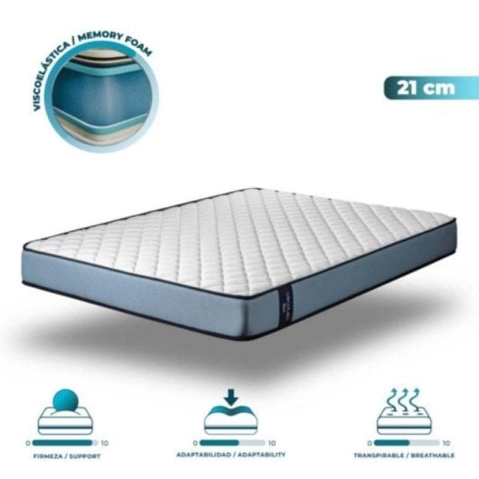 Colchón Viscoelástico Flow ViscoCare 1900 135x190 Alta Firmeza Multicapa 21 cm