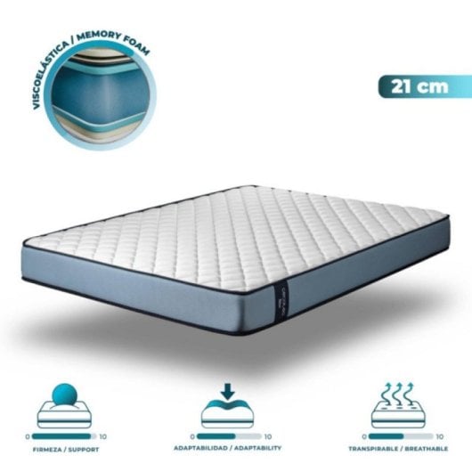Flow ViscoCare 1900 90x190 cm Colchón alta firmezza con viscoelástica y estructura multicapa 21 cm