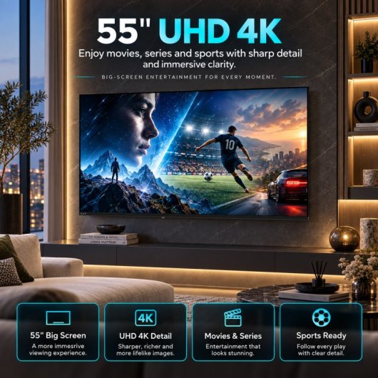 TV Nilait LED Prisma 55UD7004ST 55" 4K UltraHD 60Hz Smart TV WebOS HDR10