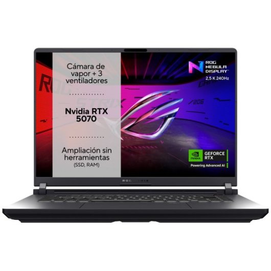 Portátil ASUS ROG Strix G16 G615JPR-S5003 16" Intel Core i7-14650HX 32GB 1TB SSD RTX 5070 8GB Eclipse Gray RGB