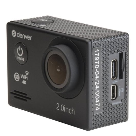 Cámara deportiva 4K Ultra HD, sensor CMOS 8 MP, Wi-Fi, pantalla LCD 2", sumergible 40 m, batería 1050 mAh, MicroSD hasta