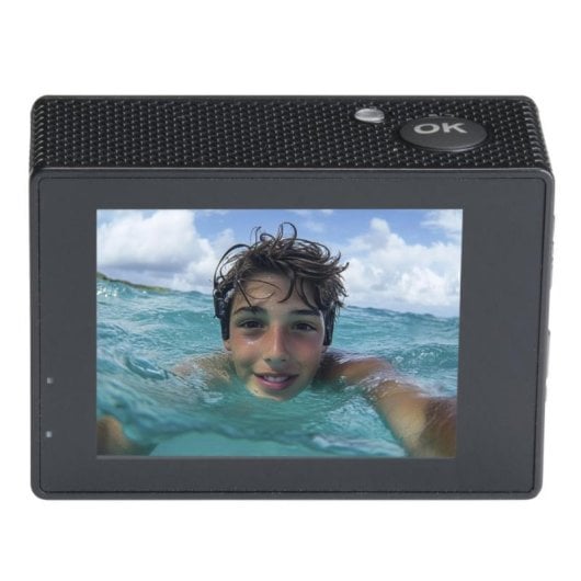Cámara de acción Full HD WiFi 60fps, 5MP CMOS, LCD 2”, IPX8 impermeable, MicroSD hasta 32GB
