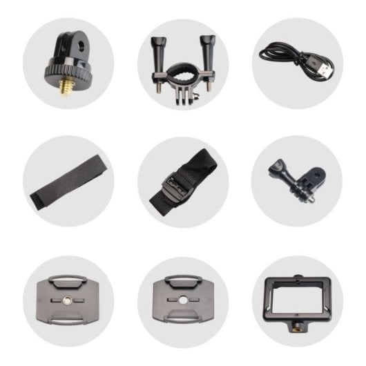 Cámara de acción Full HD WiFi 60fps, 5MP CMOS, LCD 2”, IPX8 impermeable, MicroSD hasta 32GB