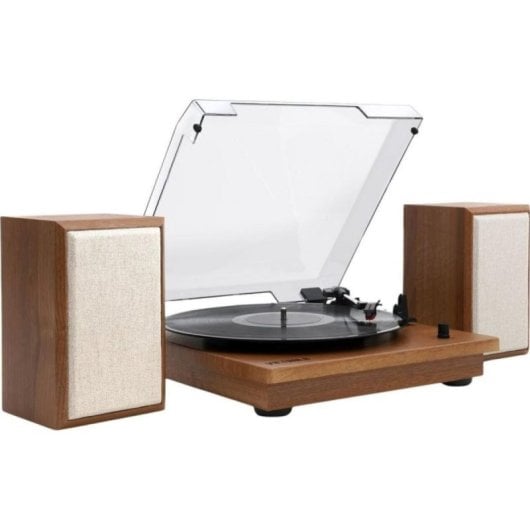 Tocadiscos Bluetooth Victrola VM-135-OAK-INT, 3 Velocidades, Madera, Altavoces Estéreo, RCA, 20W RMS