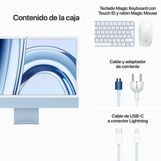 Replay Apple iMac Apple M3/8 Go/SSD 512 Go/10 cœurs GPU/24" 4,5K Retina Bleu Reconditionné