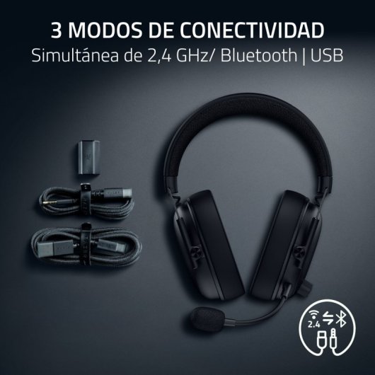 Kopfhörer Razer BlackShark V3 kabellos mit Bluetooth, Mikrofon und THX Audio Schwarz