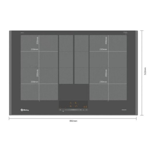 Placa de inducción Balay 3EB980AH 80cm 7400W 4 zonas Flex gris con control táctil