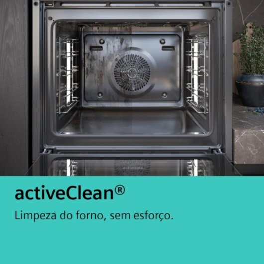 Forno Elétrico Siemens HQ574AER3 71L Preto Inox com vapor, pirolítico e controlo tátil