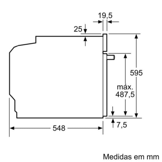 Forno Elétrico Siemens HQ574AER3 71L Preto Inox com vapor, pirolítico e controlo tátil