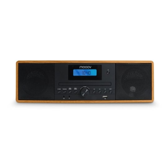 Microcadena Bluetooth 50w Efecto Madera Radio Fm Lector Cd Mooov 477380