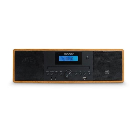 Microcatena Mooov 50W RMS Bluetooth 5.3 Radio FM Lettore CD Effetto Legno