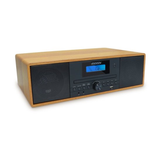 Microcadena Bluetooth 50w Efecto Madera Radio Fm Lector Cd Mooov 477380