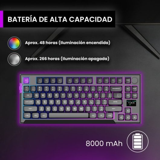 Teclado mecánico PREYON Silent Claw TKL Layout ES RGB Gateron Pro 3.0 inalámbrico