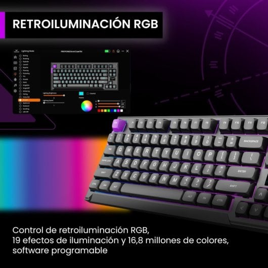 Teclado mecánico PREYON Silent Claw Layout ES RGB triple conexión pantalla inteligente