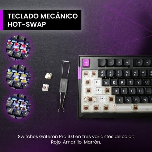 Teclado mecánico PREYON Silent Claw Layout ES RGB triple conexión pantalla inteligente