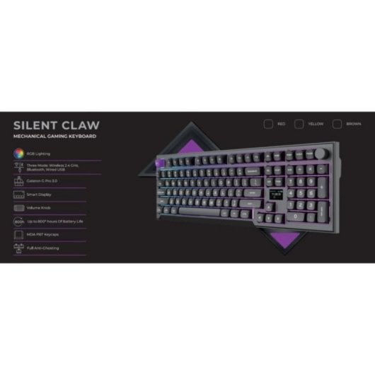 Teclado mecánico PREYON Silent Claw Layout ES RGB triple conexión pantalla inteligente
