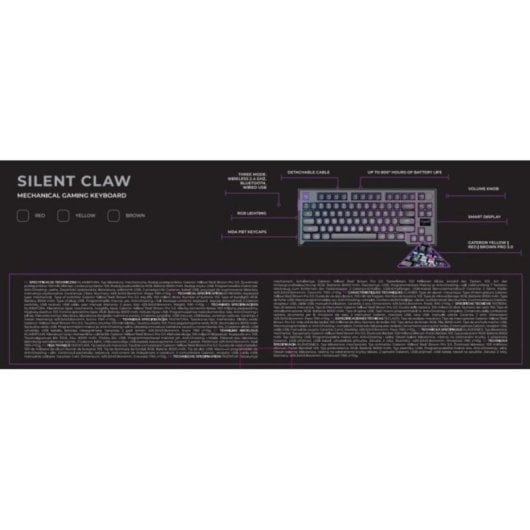 Teclado mecánico PREYON Silent Claw Layout ES RGB triple conexión pantalla inteligente