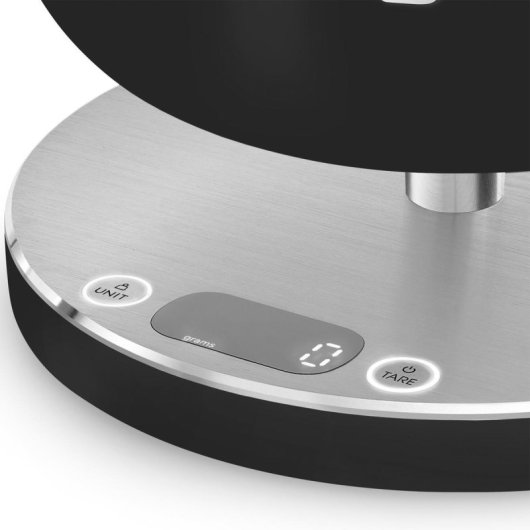 Báscula de cocina electrónica Smeg negra, 5 kg, bol extraíble, display LED, Li-Ion