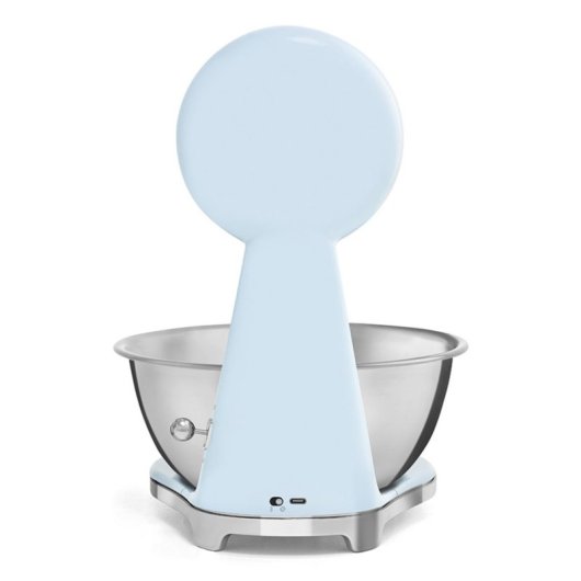 Smeg KSF01PBWW Elektronische Küchenwaage 5 kg, 1 g, Blau, Analog/LCD, Lithium-Ion Akku