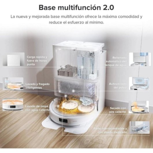 Robot Aspirador Roborock Qrevo Pro 7000Pa FlexiArm con Base Multifunción y Fregado Inteligente