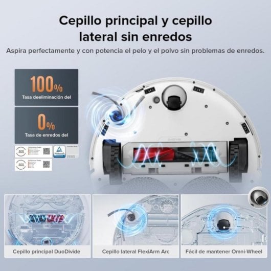Robot Aspirador Roborock Qrevo Edge S5A con 18,500 Pa, mopa de agua caliente y anti-enredos
