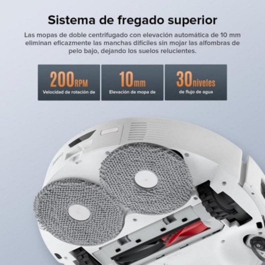 Robot Aspirador Roborock Qrevo Edge S5A con 18,500 Pa, mopa de agua caliente y anti-enredos