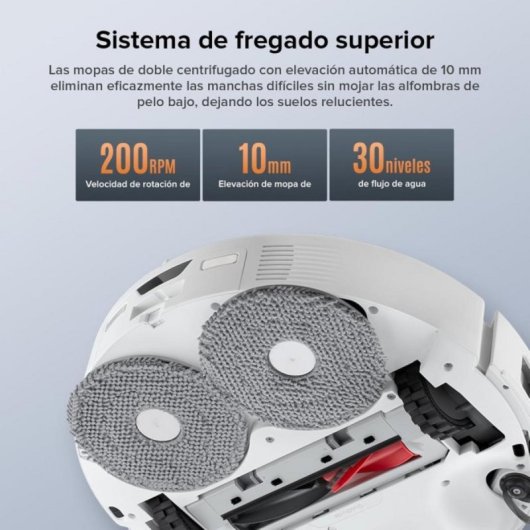 Robot Aspirador Roborock Qrevo Edge S5A con 18,500 Pa, mopa de agua caliente y anti-enredos
