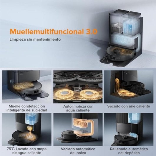 Robot Aspirador Roborock Qrevo Edge S5A con mopa FlexiArm, 18500 Pa y autolimpieza