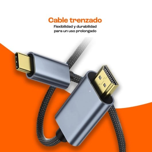 PcCom Essential Cable USB-C a HDMI 8K 60Hz 1.8m Negro