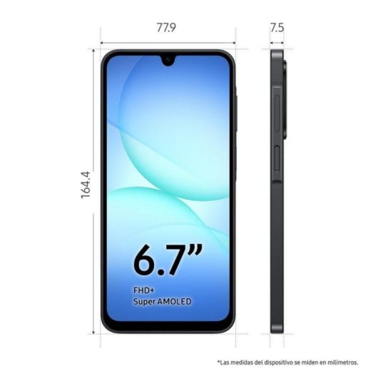 Samsung Galaxy A17 5G 8GB 256GB 6.7" Super AMOLED Móvil con IA y Batería Larga Duración Negro