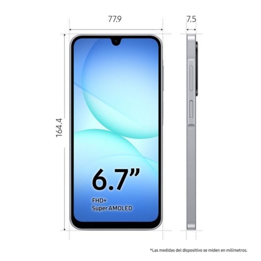 Samsung Galaxy A17 5G 8GB 256GB 6.7" Super AMOLED Móvil con IA y Batería Larga Duración Gris