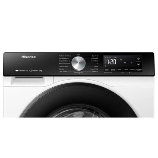 Lavadora carga frontal Hisense Serie 3S WF3S9043BW3 9 kg 1400 rpm clase A WiFi blanca