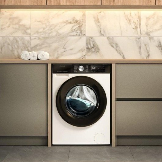 Lavadora carga frontal Hisense Serie 3S WF3S9043BW3 9 kg 1400 rpm clase A WiFi blanca