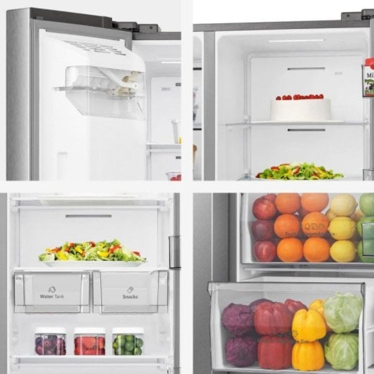 Frigorífico Hisense Americano 179cm 632L E Inox Dispensador Agua y Hielo WiFi No Frost