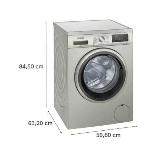 Waschmaschine Siemens WU14UT6KES 9kg Frontlader 1400 U/min A Grau mit LED-Display und VarioSpeed