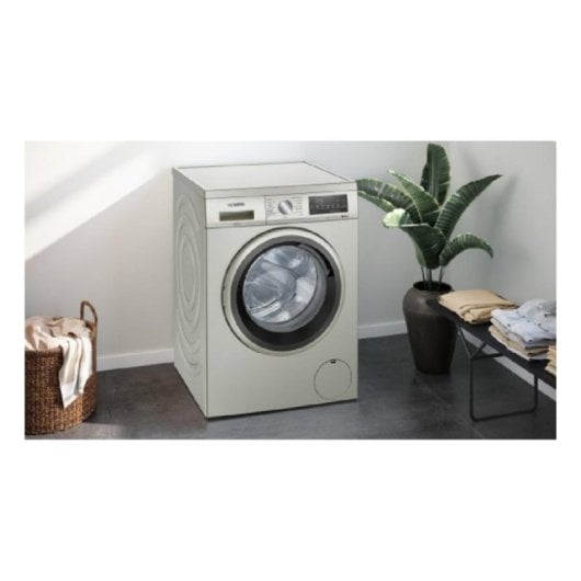 Waschmaschine Siemens WU14UT6KES 9kg Frontlader 1400 U/min A Grau mit LED-Display und VarioSpeed