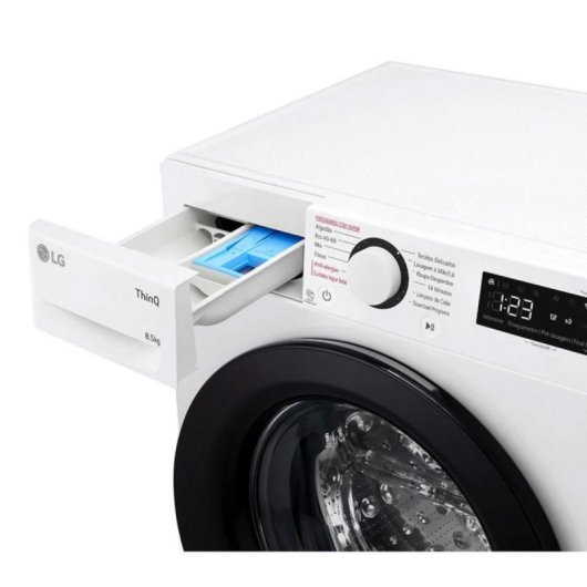 Máquina de Lavar Roupa LG F2WR5S8S6W 8kg Carga Frontal 1200rpm A Branca Vapor AI Direct Drive Inverter