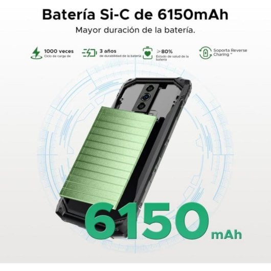Smartphone DOOGEE Blade10 Energy 24GB RAM 128GB Android 15 6,56" Resistente IP68/IP69K NFC