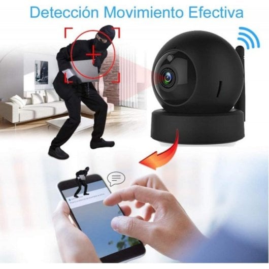 DIYTECH Cámara IP HD 1080p Motorizada WiFi/LAN con Detección de Movimiento y Audio Bidireccional