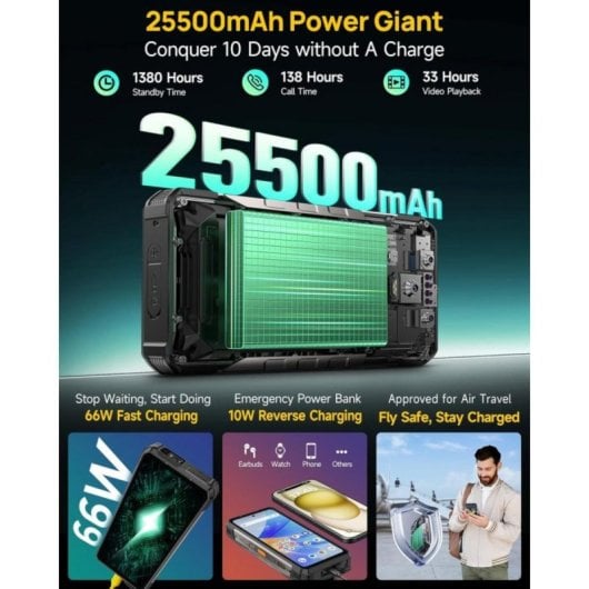 Smartphone Ulefone Armor 34 Pro 32GB RAM 512GB 5G Proyector Batería 25500mAh