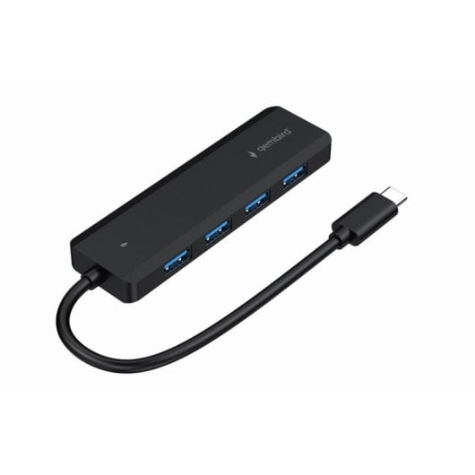 Hub USB Type-C 4 puertos USB 3.2 Gen 1 velocidad 5Gbps negro cable 0.15m