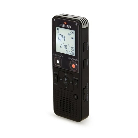 Registratore vocale 16GB Nero con microfono, schermo, FM, USB-C e batteria 22h