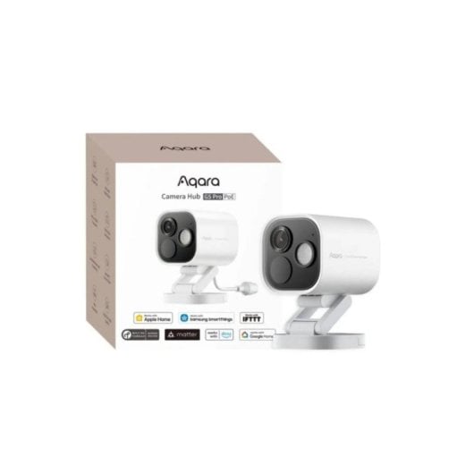 Cámara exterior Aqara Hub G5 Pro 2,6K con IA, visión nocturna a color, PoE, IP65, Zigbee y Matter, blanca